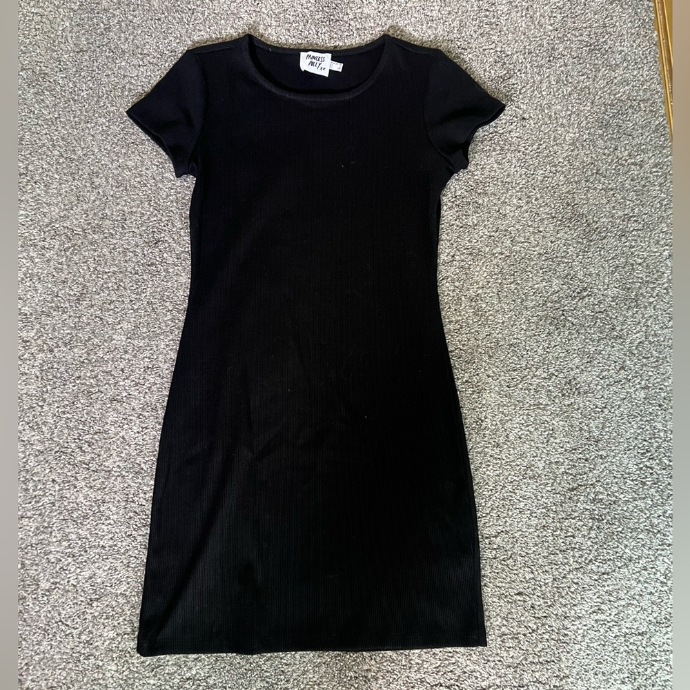 Princess Polly Black Sheath Mini Dress Crew Neck